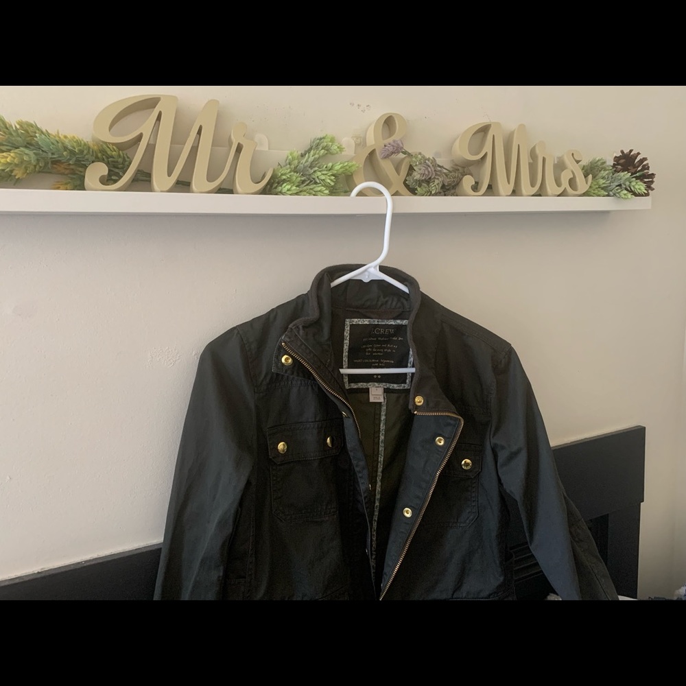 J Crew Resin Coated Field Jacket in Olive